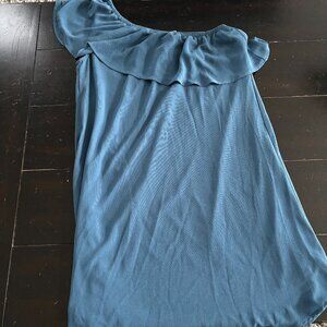 NORDSTROM RACK BOBEAU BLUE DRESS KNEE OFF THE SHOULDER NEW TAGS ATTACHED SIZE L